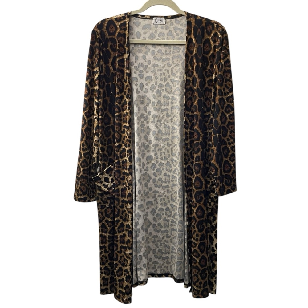 Texas True Threads Leopard Print Women's Duster Cardigan